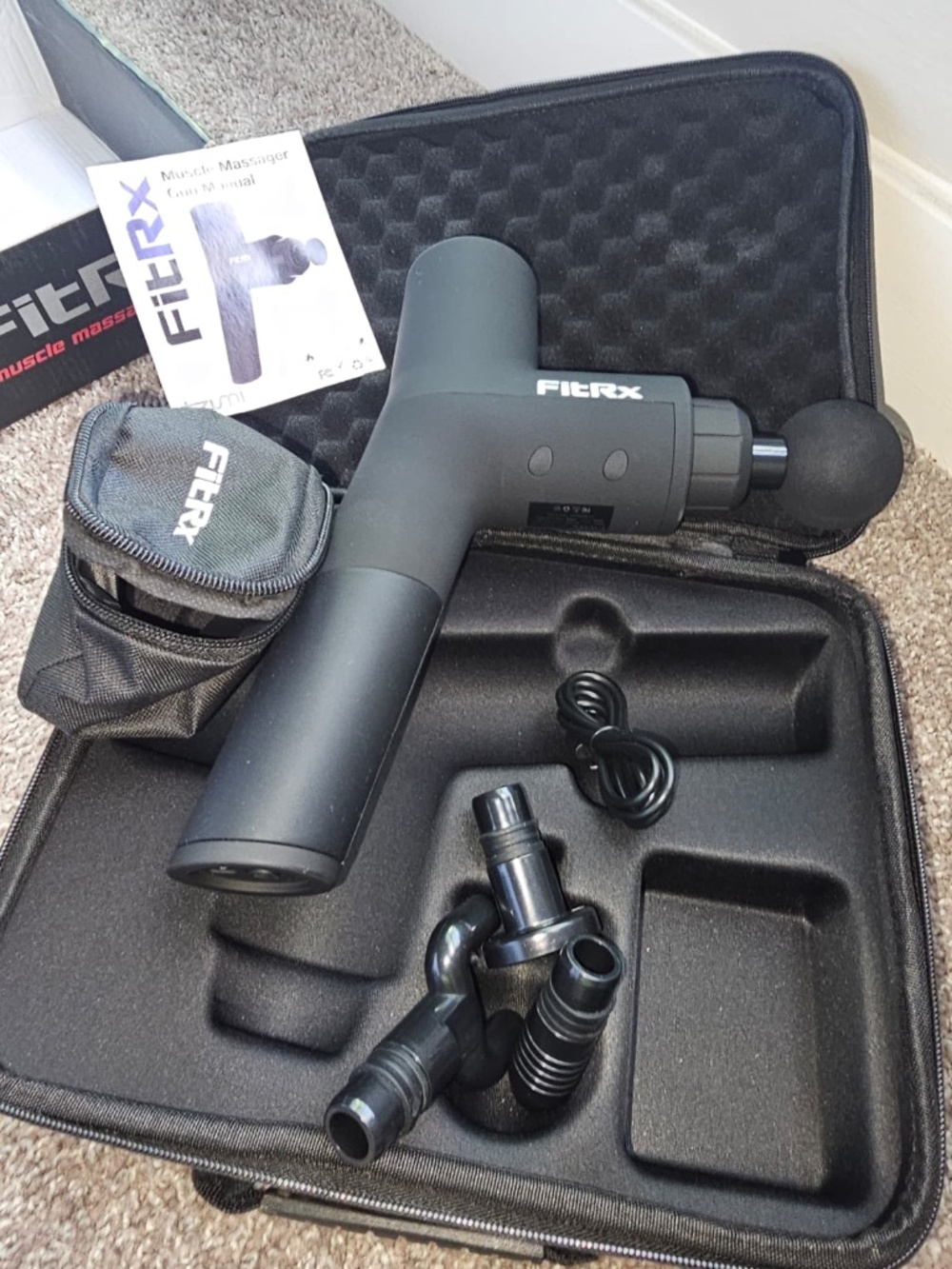 New FitRx Massage Gun with Accessories